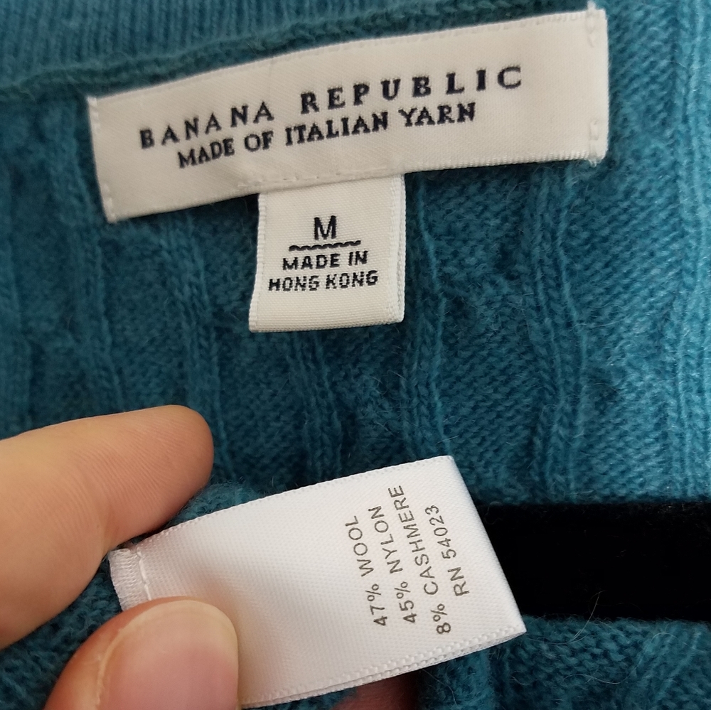 Lovely BananaRepublic teal cashmere sweater, M - Picture 6 of 6